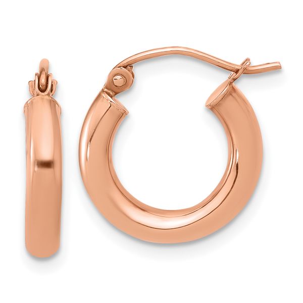 Leslie's 10K Rose Gold Polished Hoop Earrings