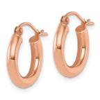 Leslie's 10K Rose Gold Polished Hoop Earrings - Image 2