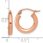 Leslie's 10K Rose Gold Polished Hoop Earrings - Image 3