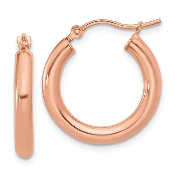 Leslie's 10K Rose Gold Polished Hoop Earrings