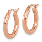 Leslie's 10K Rose Gold Polished Hoop Earrings - Image 2