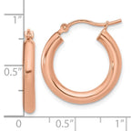Leslie's 10K Rose Gold Polished Hoop Earrings - Image 3