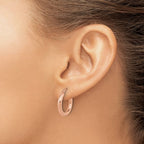 Leslie's 10K Rose Gold Polished Hoop Earrings - Image 4