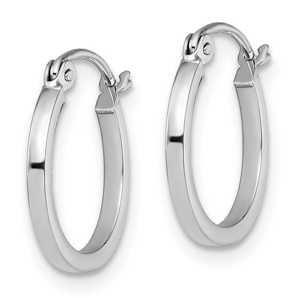 Leslie's 10K White Gold Polished Hoop Earrings - Image 2
