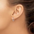 Leslie's 10K White Gold Polished Hoop Earrings - Image 4