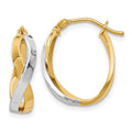 Leslie's 10K w/Rhodium Polished Twisted Hoop Earrings