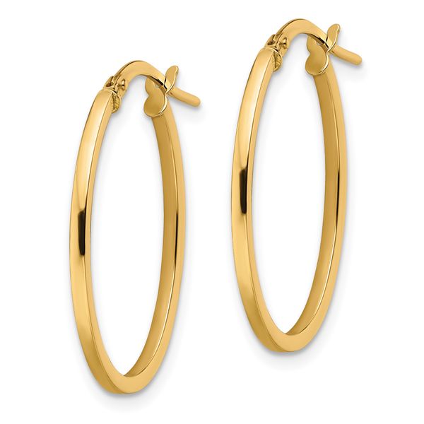 Leslie's 10K Polished Oval Hoop Earrings - Image 2