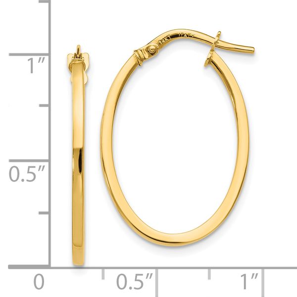 Leslie's 10K Polished Oval Hoop Earrings - Image 3