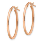 Leslie's 10K Rose Gold Polished Oval Hoop Earrings - Image 2