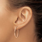 Leslie's 10K Rose Gold Polished Oval Hoop Earrings - Image 3