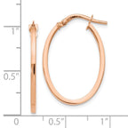 Leslie's 10K Rose Gold Polished Oval Hoop Earrings - Image 4