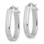 Leslie's 10K White Gold Polished U-Shape Hoop Earrings - Image 2