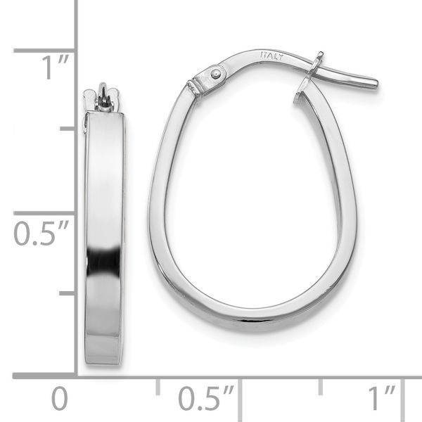 Leslie's 10K White Gold Polished U-Shape Hoop Earrings - Image 3