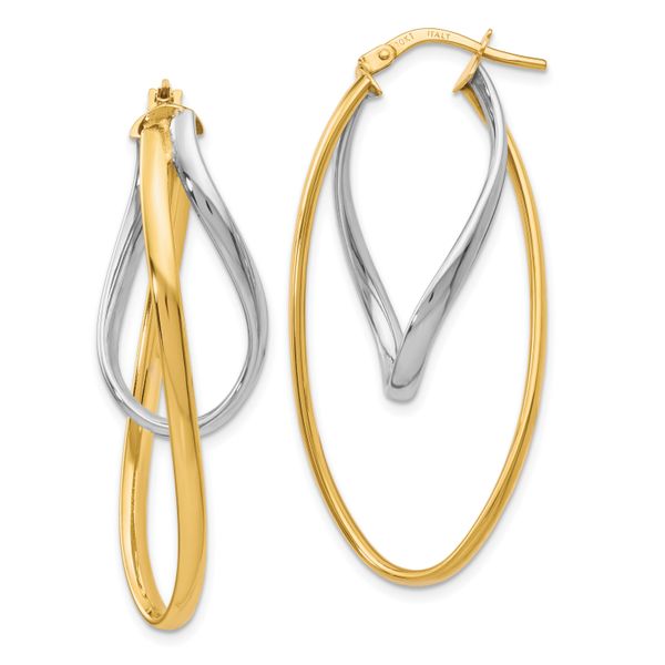 Leslie's 10K Two-Tone Polished Hoop Earrings