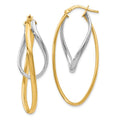 Leslie's 10K Two-Tone Polished Hoop Earrings