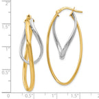 Leslie's 10K Two-Tone Polished Hoop Earrings - Image 4
