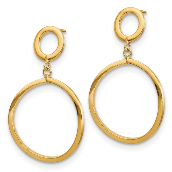 Leslie's 10K Polished Round Post Dangle Earrings - Image 2