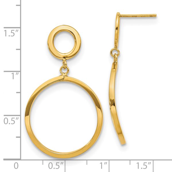Leslie's 10K Polished Round Post Dangle Earrings - Image 4