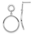 Leslie's 10K with White Rhodium Plating Polished Round Post Dangle Earrings