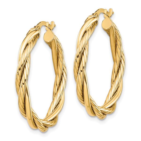 Leslie's 10K Polished Twisted Hoop Earrings - Image 2
