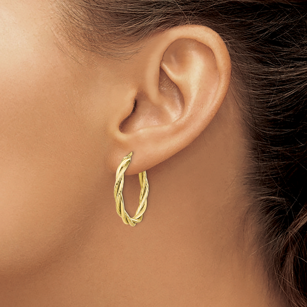 Leslie's 10K Polished Twisted Hoop Earrings - Image 3