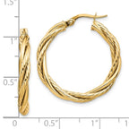 Leslie's 10K Polished Twisted Hoop Earrings - Image 4