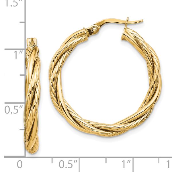 Leslie's 10K Polished Twisted Hoop Earrings - Image 4