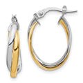 Leslie's 10K with Rhodium Polished Hoop Earrings