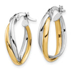 Leslie's 10K with Rhodium Polished Hoop Earrings - Image 2