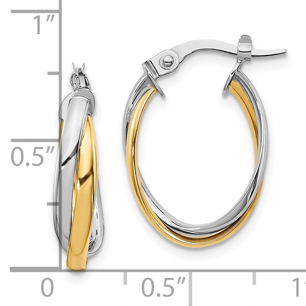 Leslie's 10K with Rhodium Polished Hoop Earrings - Image 4