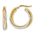 Leslie's 10K with Rhodium Polished Hoop Earrings
