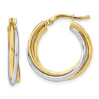 Leslie's 10K with Rhodium Polished Hoop Earrings