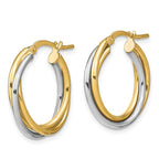 Leslie's 10K with Rhodium Polished Hoop Earrings - Image 2