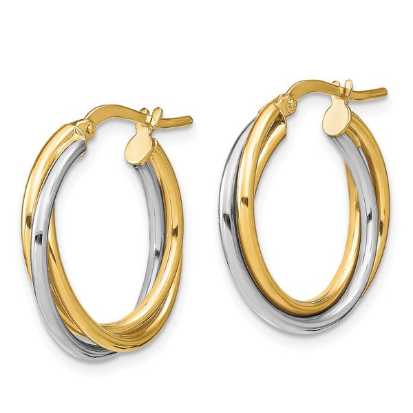 Leslie's 10K with Rhodium Polished Hoop Earrings - Image 2