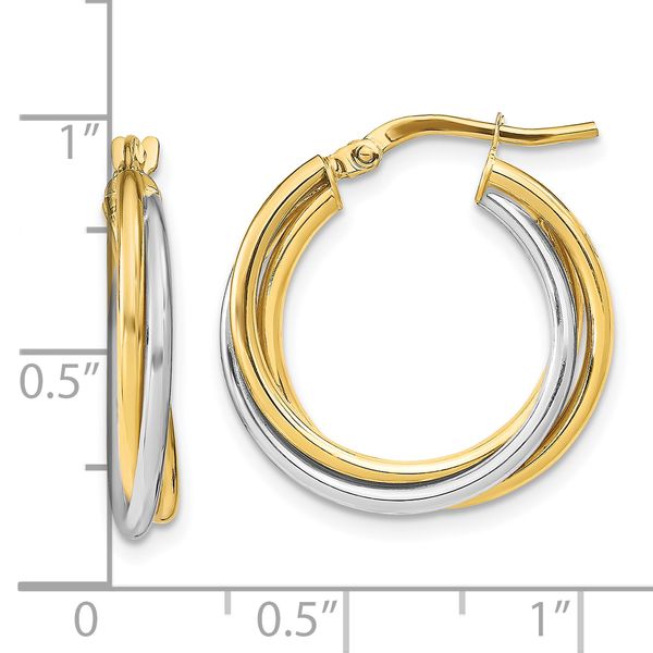 Leslie's 10K with Rhodium Polished Hoop Earrings - Image 4
