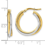 Leslie's 10K with Rhodium Polished Hoop Earrings - Image 4