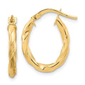 Leslie's 10K Polished and Textured Hoop Earrings