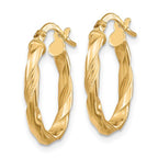 Leslie's 10K Polished and Textured Hoop Earrings - Image 2