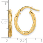 Leslie's 10K Polished and Textured Hoop Earrings - Image 4