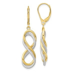 Leslie's 10K w/ White Rhodium Polished Textured Infinity Leverback Earrings