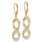 Leslie's 10K w/ White Rhodium Polished Textured Infinity Leverback Earrings - Image 2