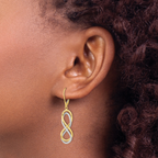 Leslie's 10K w/ White Rhodium Polished Textured Infinity Leverback Earrings - Image 3