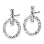 Leslie's 10K with White Rhodium Plating Polished D/C Post Dangle Earrings - Image 2