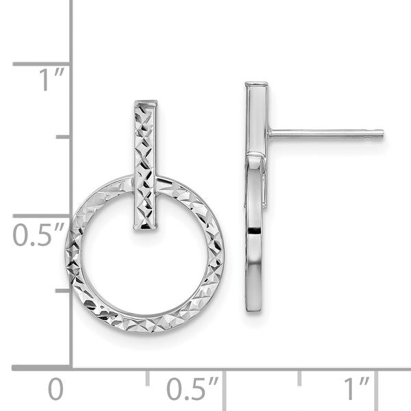 Leslie's 10K with White Rhodium Plating Polished D/C Post Dangle Earrings - Image 4