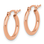Leslie's 10K Rose Gold Polished Hinged Hoop Earrings - Image 2