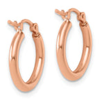 Leslie's 10K Rose Gold Polished Hinged Hoop Earrings - Image 4