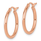 Leslie's 10K Rose Gold Polished Hinged Hoop Earrings - Image 2