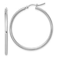 Leslie's 10K White Gold Polished Hinged Hoop Earrings