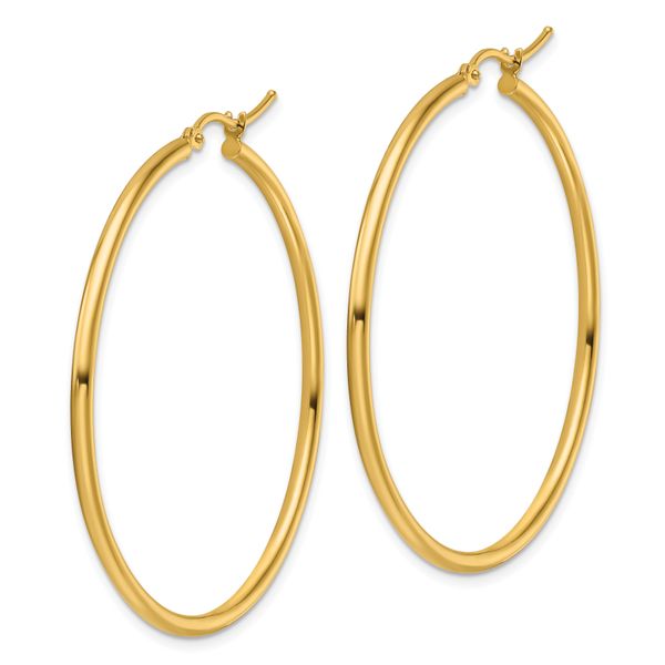 Leslie's 10K Polished Hinged Hoop Earrings - Image 2
