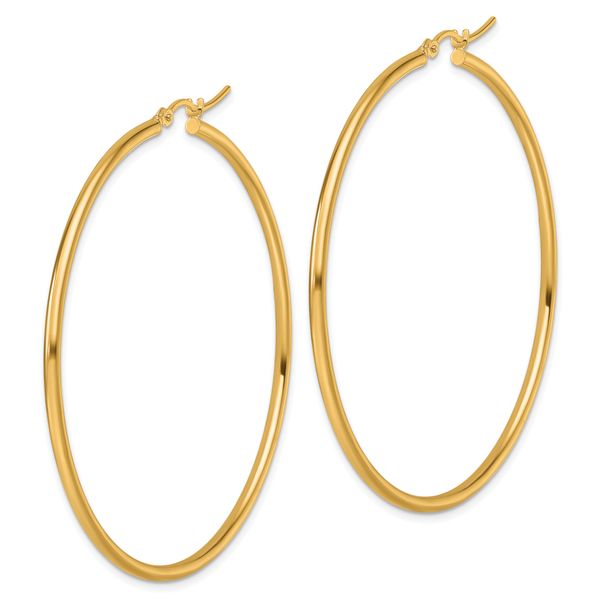 Leslie's 10K Polished Hinged Hoop Earrings - Image 2